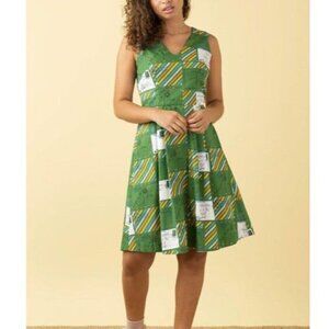Emily & Fin Dress Sz XXS Green White Fit & Flare Cosplay Twee Preppy Retro New